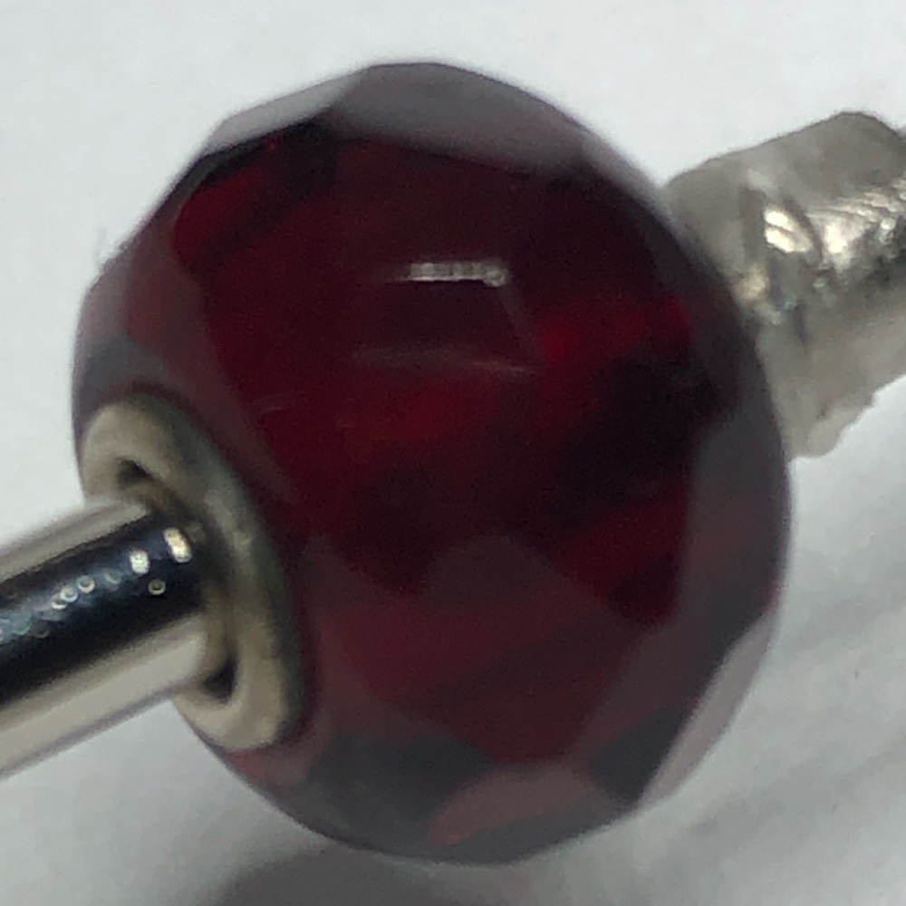 Trollbeads dark red prism bead
